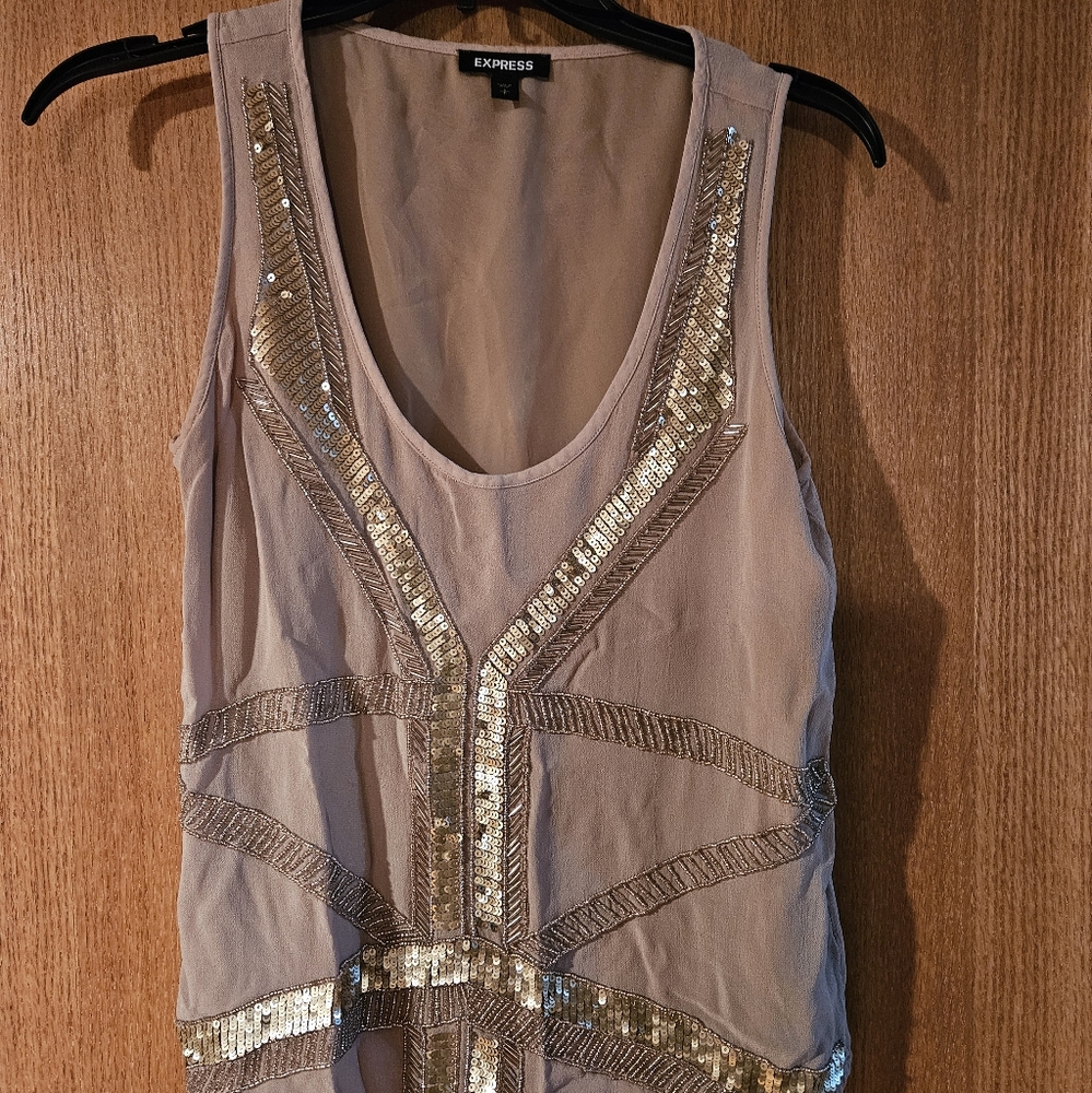 Express Beaded Tank, Size Small EUC